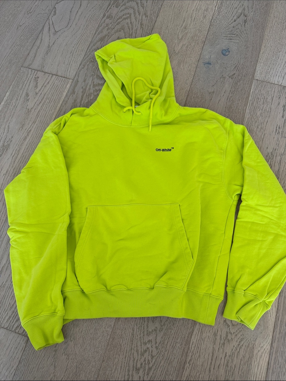 Off-White Neon Lime Green Pullover Hoodie